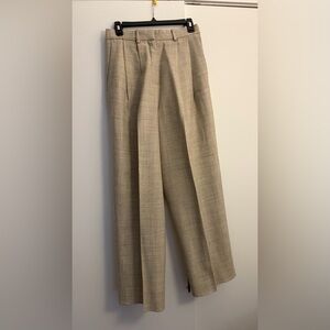 COS woman’s Wide-Leg wool Pants in Light Beige